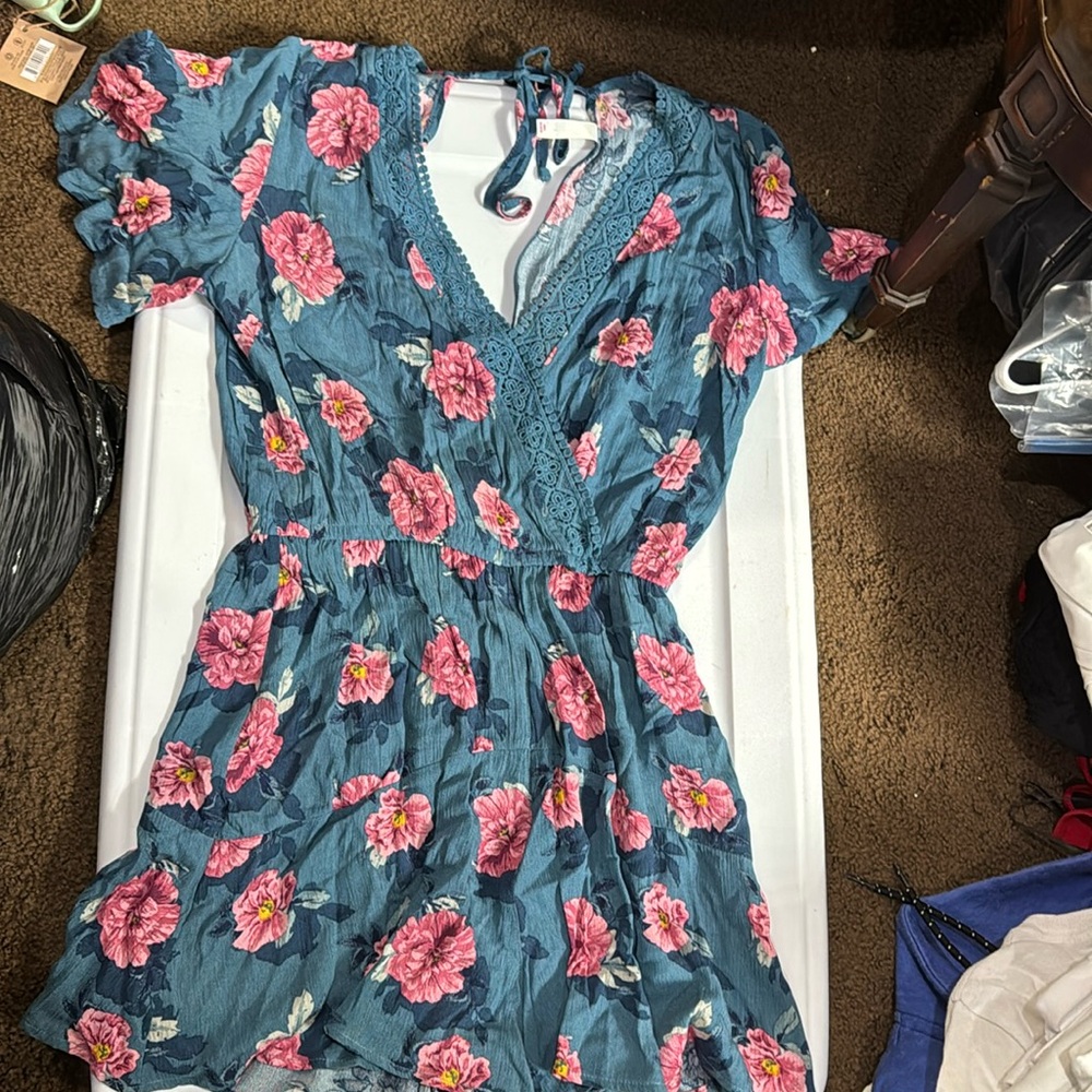 Floral Romper with open back